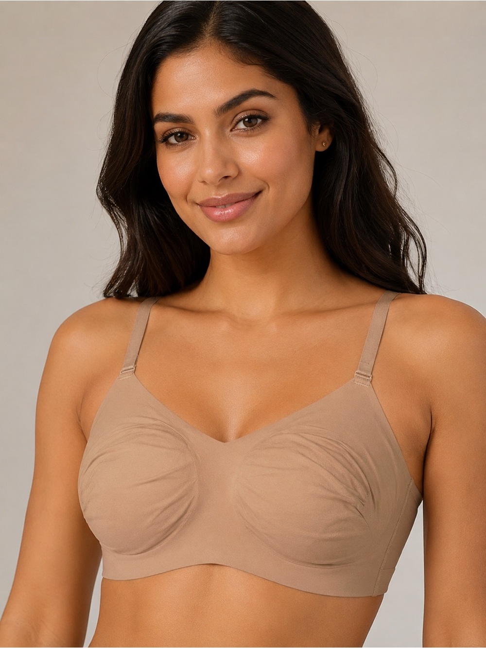 Honeylove Wireless Shaping Bra 2X Nude Beige Seamless Comfort Bra NWT